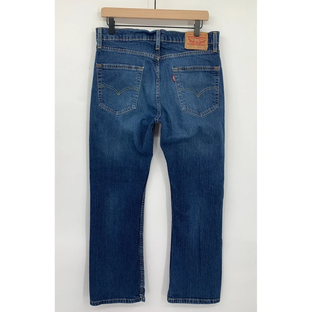 Levis 527 Jeans Mens 34x30 Blue Slim Bootcut Fade Denim Pants